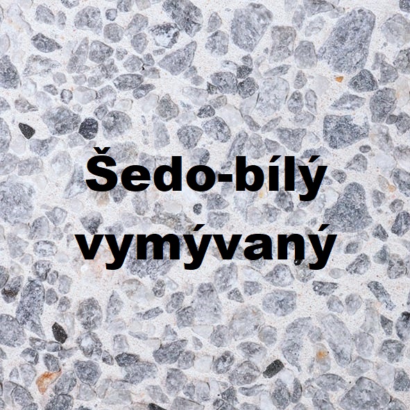 Šedo - bílý vymývaný